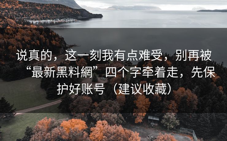说真的,这一刻我有点难受,别再被“最新黑料網”四个字牵着走,先保护好账号(建议收藏) 说真的,这一刻我有点难受,别再被“最新黑料網”四个字牵着走,先保护好账号(建议收藏)
