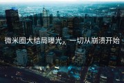 微米圈大结局曝光，一切从崩溃开始…