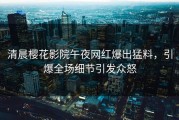 清晨樱花影院午夜网红爆出猛料，引爆全场细节引发众怒