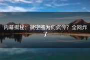 内幕揭秘：微密圈为何疯传？全网炸了