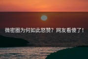 微密圈为何如此怒赞？网友看傻了！