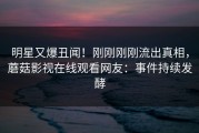 明星又爆丑闻！刚刚刚刚流出真相，蘑菇影视在线观看网友：事件持续发酵