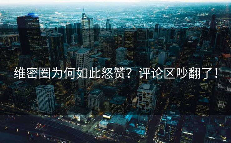 维密圈为何如此怒赞？评论区吵翻了！