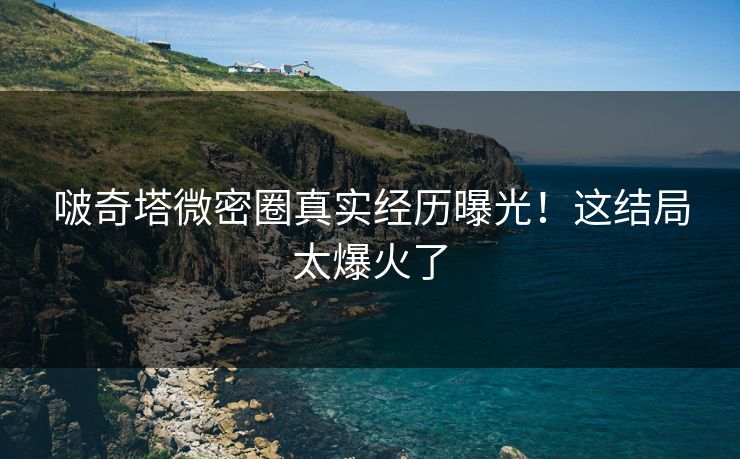 啵奇塔微密圈真实经历曝光！这结局太爆火了