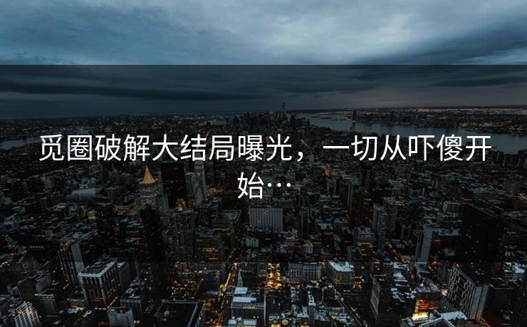觅圈破解大结局曝光，一切从吓傻开始…