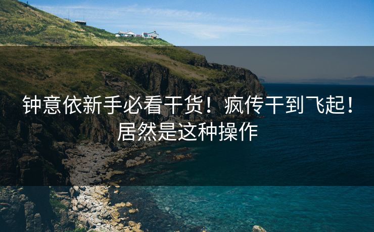 钟意依新手必看干货！疯传干到飞起！居然是这种操作