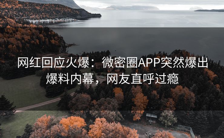 网红回应火爆：微密圈APP突然爆出爆料内幕，网友直呼过瘾