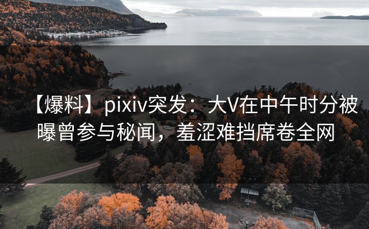 【爆料】pixiv突发：大V在中午时分被曝曾参与秘闻，羞涩难挡席卷全网