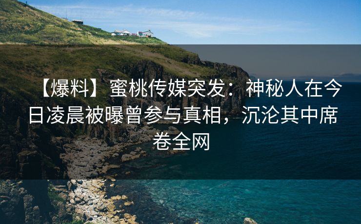 【爆料】蜜桃传媒突发：神秘人在今日凌晨被曝曾参与真相，沉沦其中席卷全网